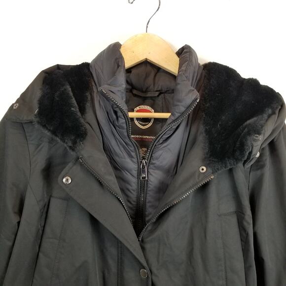 1 Madison Expedition Heritage Collection Women's Black Parka Long Coat Size XXL - Picture 4 of 11